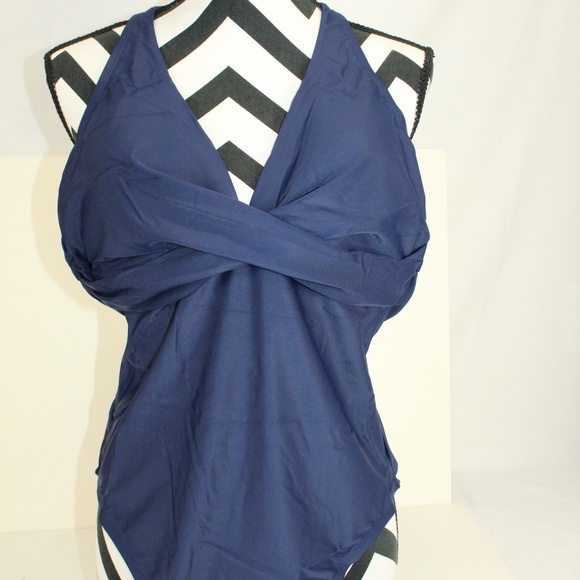 NWT One Piece Wrap Halter Swimsuit XL - Picture 2 of 8